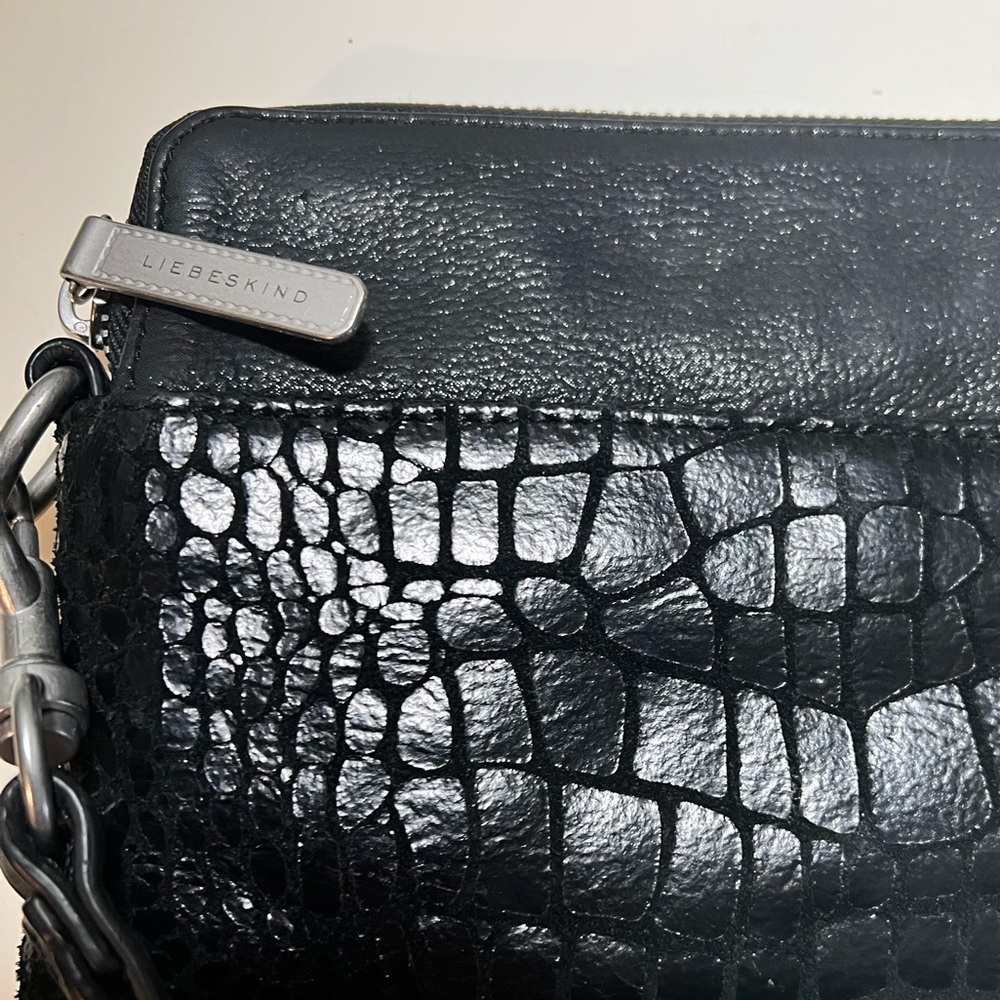 Liebeskind Berlin Black Leather Python Embossed T… - image 8